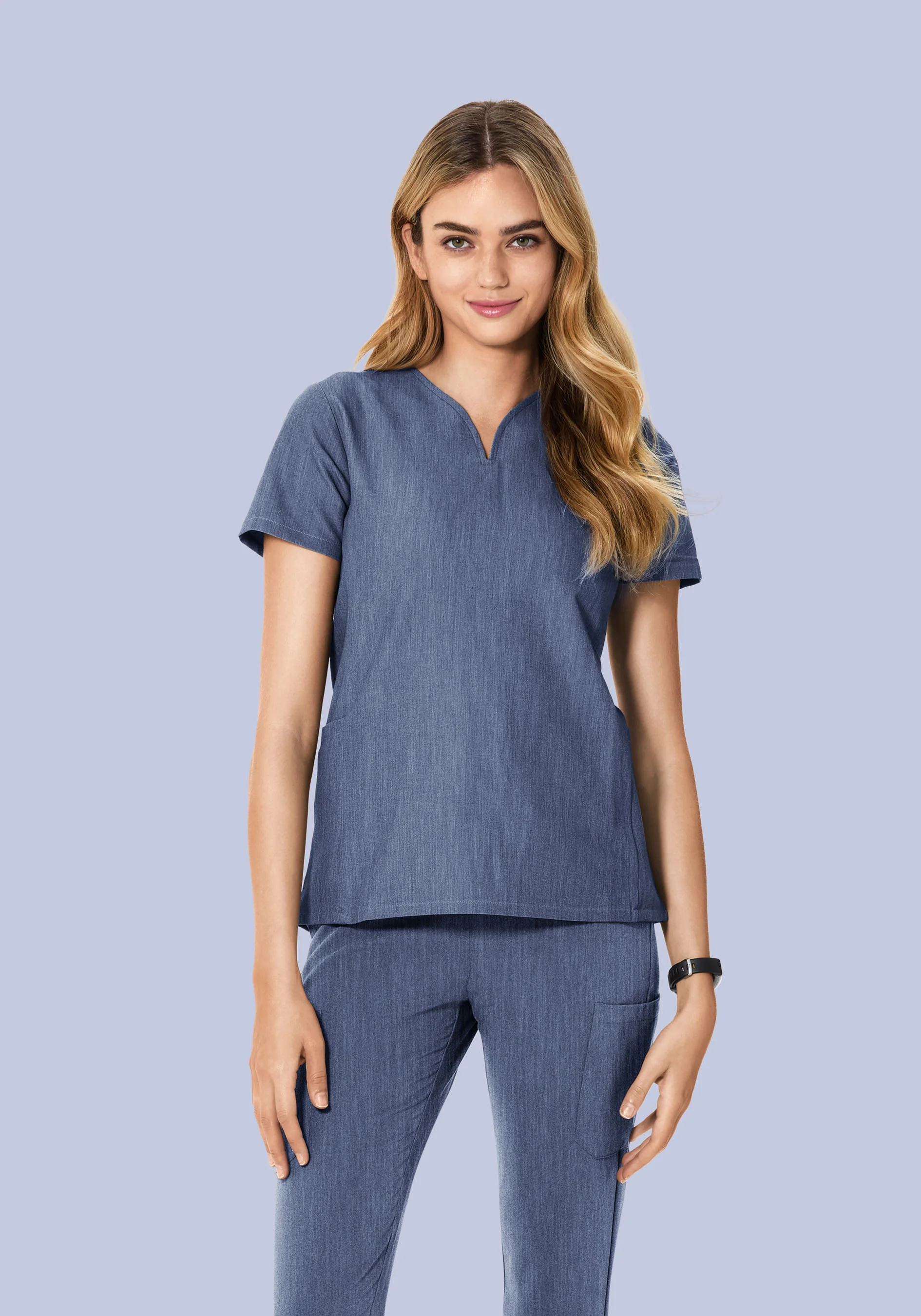 Women's Curved V-Neck Tops